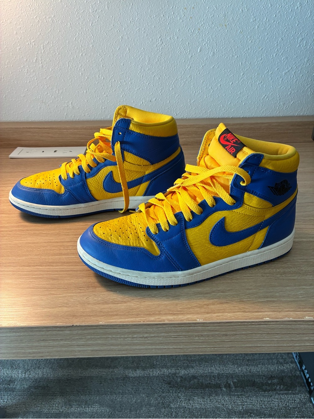 Nike Air Jordan’s size 10 blue and yellow
